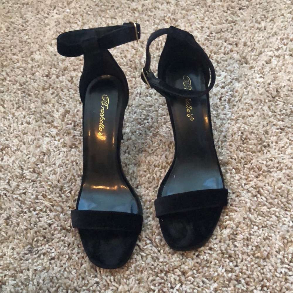 Black ankle strapped heels